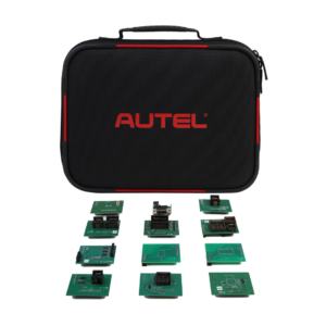 Maleta organizadora do Kit Autel IMKPA contendo doze adaptadores eletrônicos de pressão com pinos banhados a ouro.