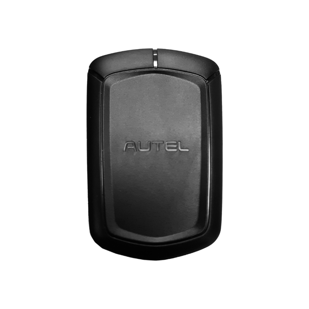 Simulador de chave inteligente Autel APB112 exibindo o chassi compacto com porta USB para coleta de dados de transponder.