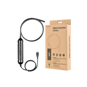 Câmera de inspeção digital Autel MaxiVideo MV105 exibindo a sonda flexível de 5.5mm e conector USB.