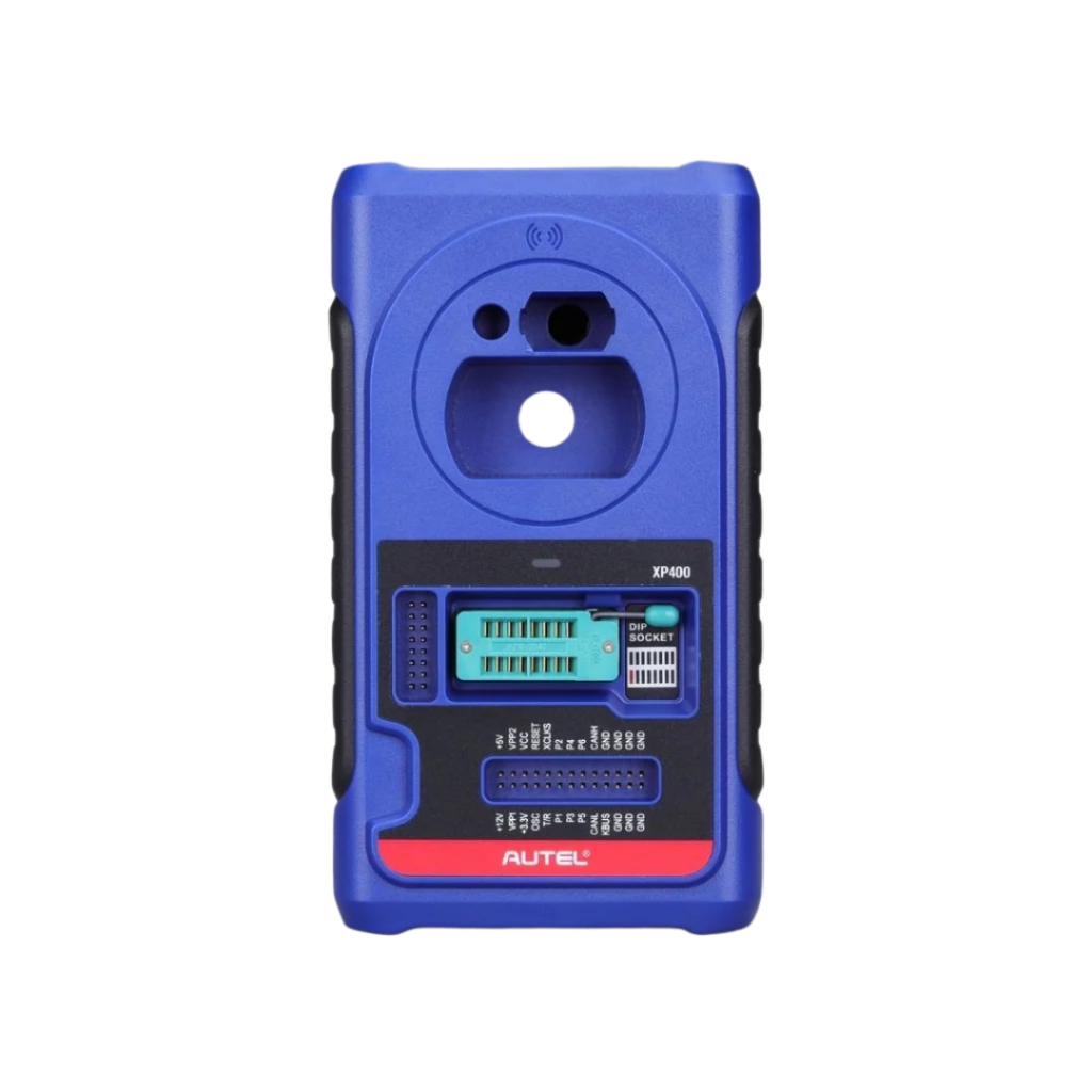 Programador de mesa Autel XP400 Pro exibindo os slots para chaves infravermelho, chips integrados e leitor de transponder.