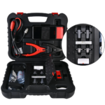 Testador de bateria profissional Autel MaxiBAS BT608 imprimindo o relatório técnico de saúde do sistema elétrico pela impressora integrada.
